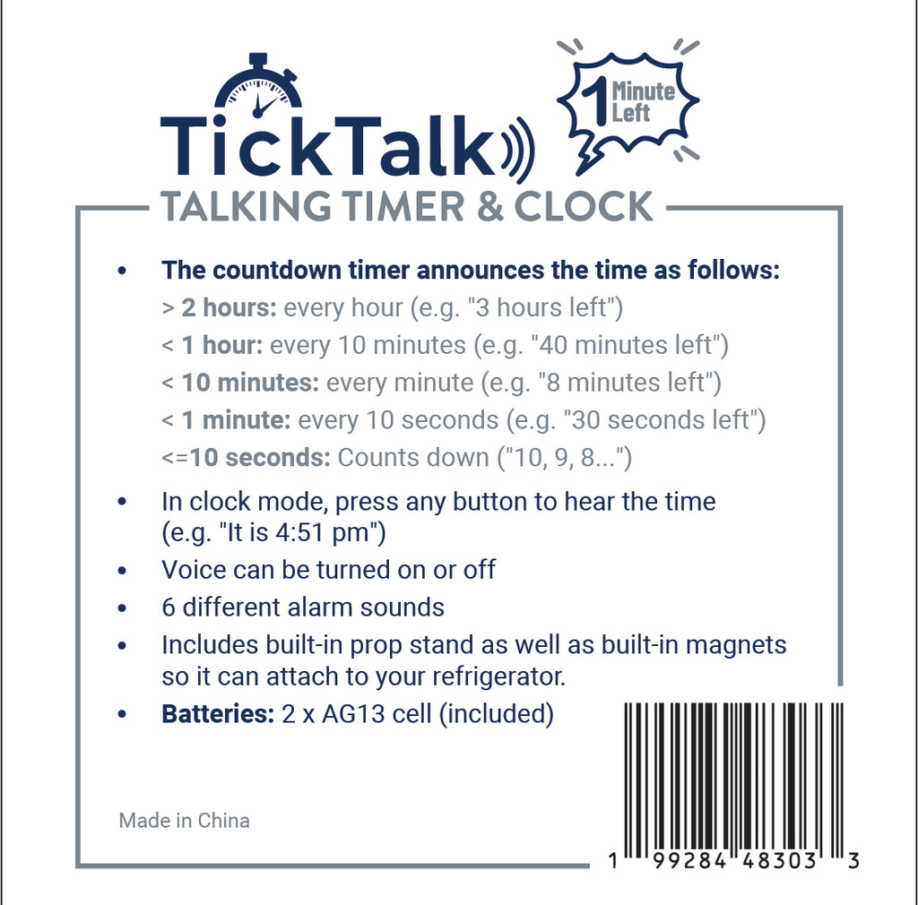 TickTalk Timer - Talking Countdown Timer